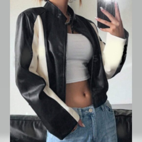 Dazy Jackets & Blazers - Black and White Jacket